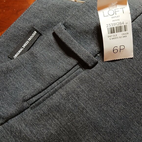 NWT LOFT "Original Dress Trouser" Gray Wide Leg 6P - Picture 8 of 12